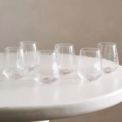 Set De 6 Vasos Línea Prisma De Vidrio - Mëkk Home - 520 Ml Vidrio | Envío gratis