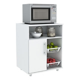 Mueble Microondas Rack Para Frutas Blanco Centro Estant