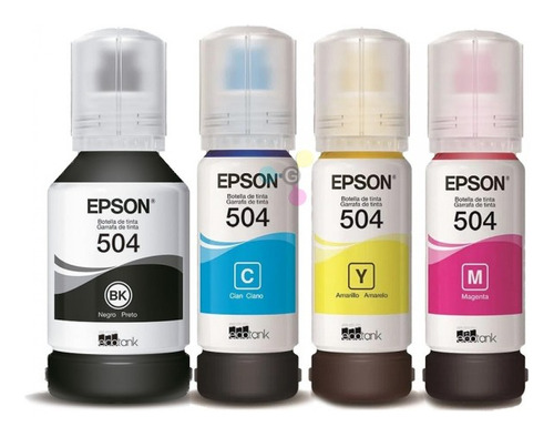 Pack Combo Tinta Epson T504 Original L4150, L4160, L6161