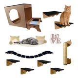 Kit Para Gatos 10 Unidades Para Gatos C/ Carpete Arranhador