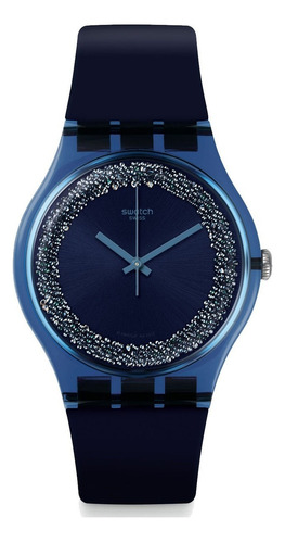 Reloj Swatch Suon134 Blusparkles Para Mujer Color Azul