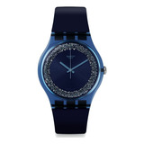 Reloj Swatch Suon134 Blusparkles Para Mujer Color Azul