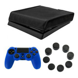 Capa Para Ps4 Fat Console Protetor + 1 Capa Controle + Grips