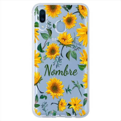 Funda Galaxy Girasoles Personalizada Con Tu Nombre