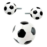 6 Puxador Bola De Futebol 3x3 Cm Decorado - Resina