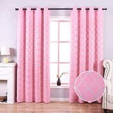 Anjee Cortinas Opacas Rosas Para Niñas Bedoom Con Patrón De 