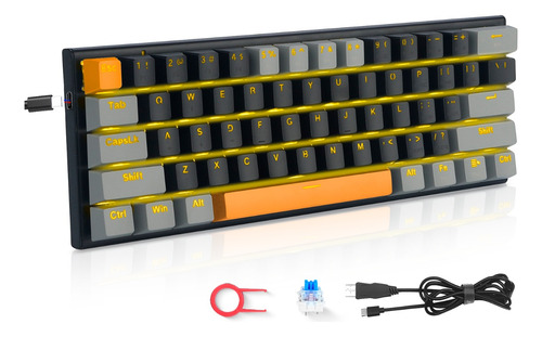 Teclado 60% Mecánico Juegos Switch Azules Ergonómica Z-11