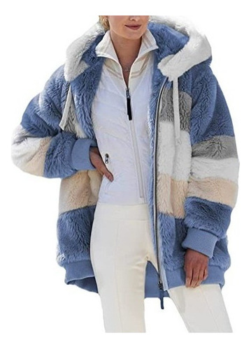 Women's Coat With Loose Wool Hood Plus Size 1