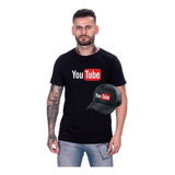 Kit Camiseta + Boné Youtube Logo Canal Play - Lançamento