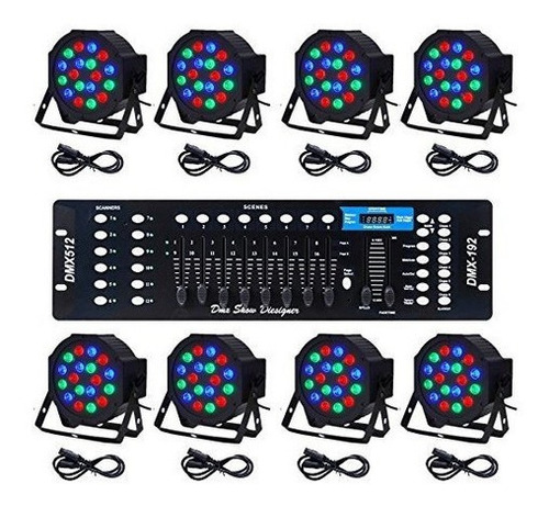 Co-z Led Par Lights 18x3w Paquete De 8 Piezas Rgb Dj Stage