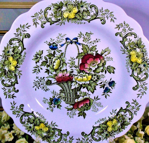Plato Old English Bouquet Porcelana Ridgway Staffordshire