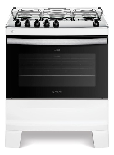 Fogão 5 Bocas Branco Com Mesa Inox Atlas Agile Up Bivolt 110v/220v