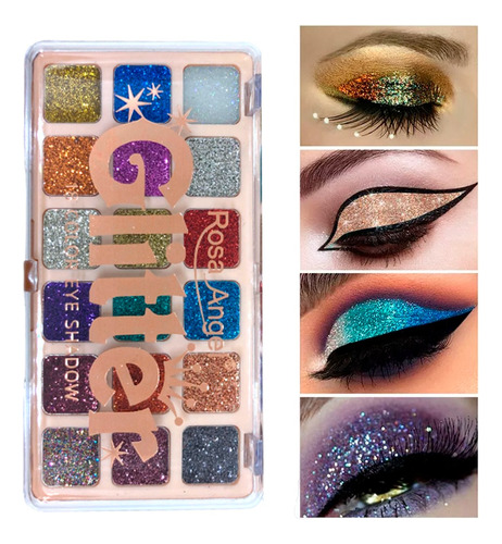 Glitters Eyes Shasow 18 Colores Brillos Maquillajes Sombras