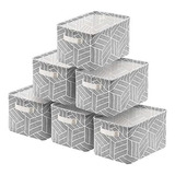 Cajas Almacenamiento Plegables 6 Pzs, Gris