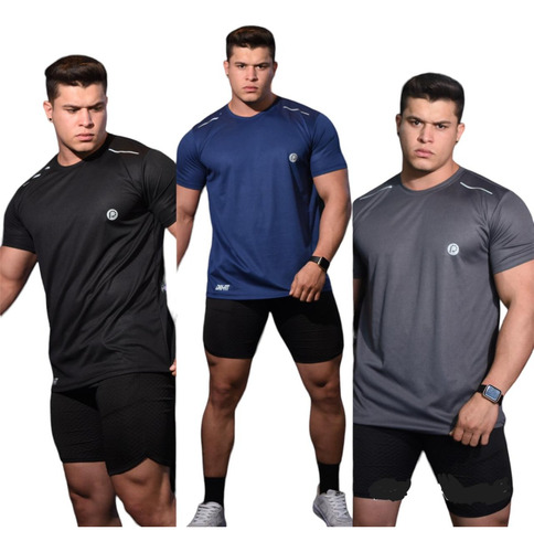 Kit 3 Camisa Camiseta Masculino De Academia Dry Fit