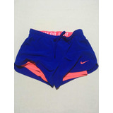 Short Nike Running Azul Licra Naranja Dri Fit Talla Chico