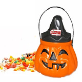 Caramelera Calabaza Halloween Plastico Duro Ciudad Cotillón