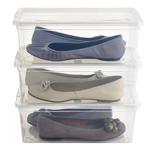 Tapers Plásticos Cajas Transparentes Apilables Zapatos Reforzadas 6l Rey