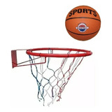 Combo Aro Y Pelota De Basquet Grande Nº 7 Con Red Para Pared