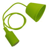 Pendente Decorativo Silicone Soquete E27 Bivolt Cor Verde