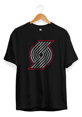 Remera Basket Nba Portland Trail Blazers Logo Completo Dos