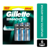 Gillette Repuesto Para Maquina De Afeitar Mach3 X6unidades