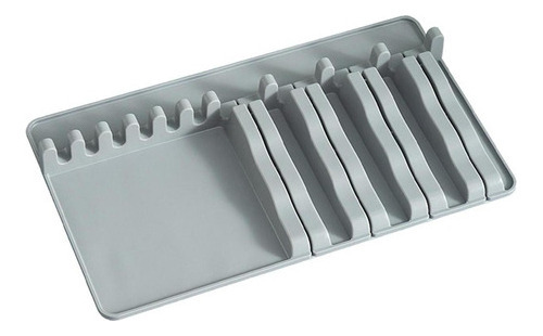 Soporte Organizador Para Utensilios De Cocina Escurridor Cub Color Gris