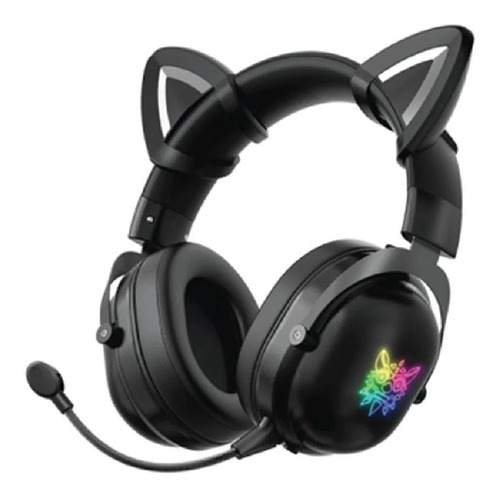 Audífonos Gamer Inalámbricos Onikuma B20 B100 Negro Con Luz  Rgb Led