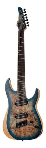 Guitarra Eléctrica Schecter Reaper-7 Multiscale De Fresno Satin Sky Burst Satin Con Diapasón De Ébano