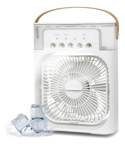 Mini Climatizador De Ar Fan Com Reservatório Para Água E Gelo Cor Branco 110v/220v