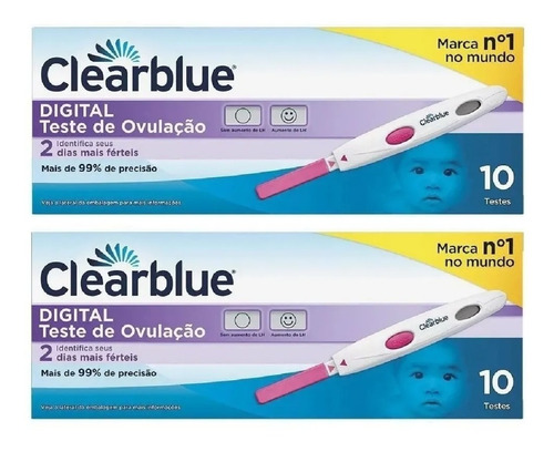 Teste De Ovulação Digital Clearblue C/ 10 Testes (kit 2 Uni)