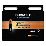 Pilas Alcalinas Aaa Optimum Duracell Extra Potencia, 12 Pzas