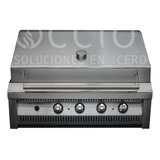 Asador Bbq De Empotrar A Gas 4 Quemador En Acero 90x50x30cm