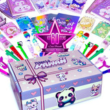 Caixa Kit Papelaria Criativa Kawaii 60 Itens Fofos Presente