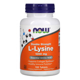 L-lysine 1000mg 100 Tabs Lisina Now  Sabor Sem Sabor