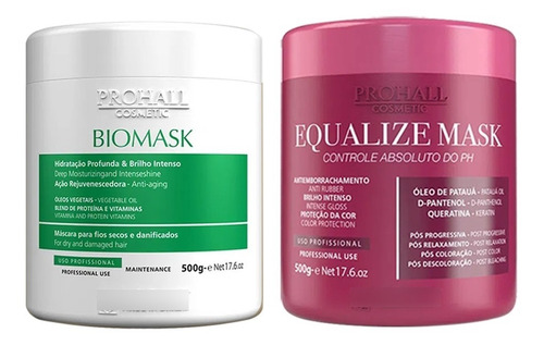Cronograma Capilar Máscaras Biomask + Equalize 500g Prohall