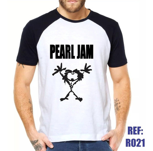 Camisa Raglan Pearl Jam Banda Rock Metal Black Last Kiss 