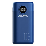 Adata P10000qcd Power Bank 10000mah Multi Carga Rápida, Azul