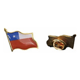 Pin Prendedor Broche Metálico Bandera Chilena 3 Unidades