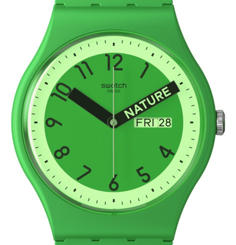 Reloj Swatch Proudly Green De Silicona So29g704 Ss Color De La Malla Verde Color Del Bisel Verde Color Del Fondo Verde