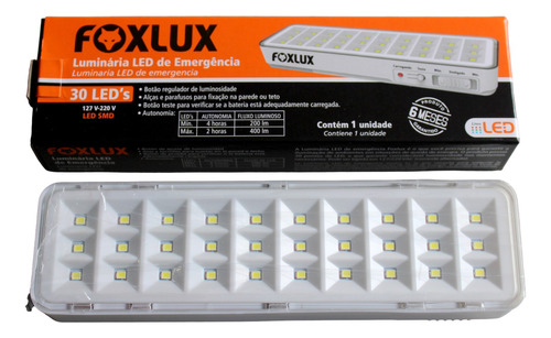 Luminária De Emergência 30 Led's - Foxlux 