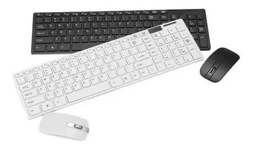 Kit Mouse E Teclado Sem Fio Wireless Slim 2.4g Pilhas Palito