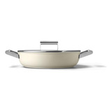 Cookware - Sartén Profunda De Crema De 11 Pulgadas Con Tapa,