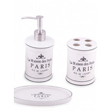 3 Accesorios Para Baño Paris Excelente Dispenser Jabon