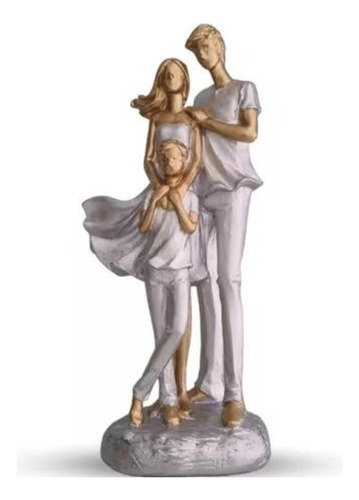 Escultura Estatueta Família Pai Mãe Filho Decoração Filhos