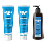  3pack - Nourishing Argan Oil Of Morocco Shampoo, Acondicionador Y Crema 3 Day Smooth Perfect Blow Dry Por Marc Anthony 