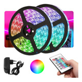 Fita Led 10m Colorida Rgb 3528 Piscina Sanca Fachada + Fonte