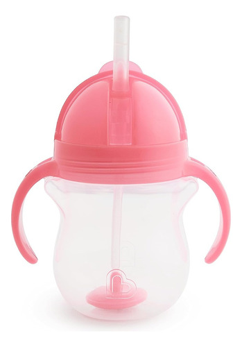 Munchkin Vaso Con Popote Antiderrame De Asas Para Bebe Color Rosa