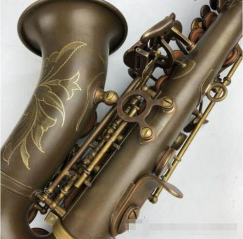 Nuevo Saxofón Soprano Curvo Custom En Si Bemol Cobre Antiguo