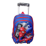 Morral Spaiderman Hombre Araña Con Ruedas Kix3 Lonchera Car